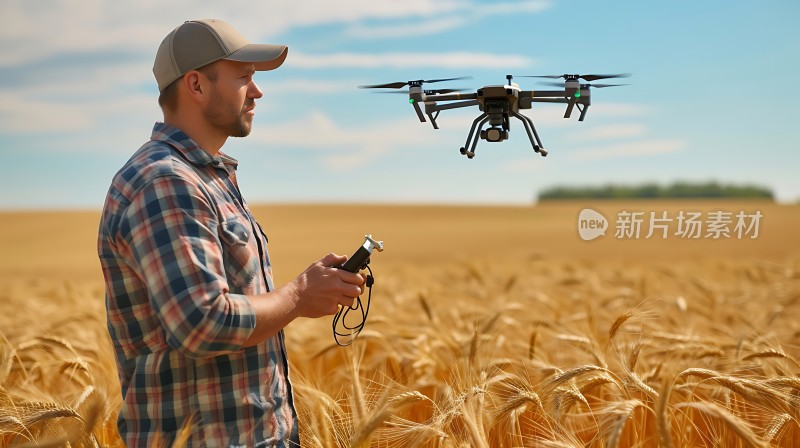 科技助力农业无人机监控麦田