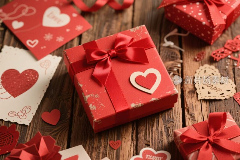 节日礼盒爱心装饰