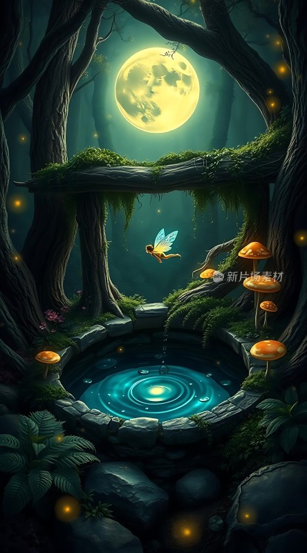 **月光下的精灵之泉**