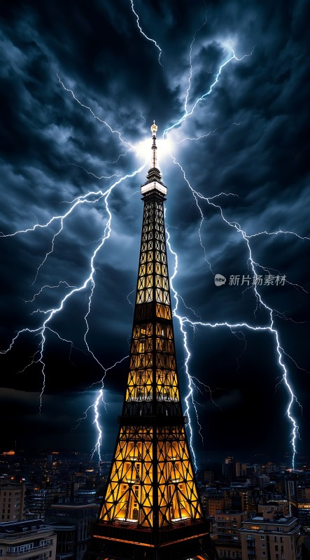 雷击下的埃菲尔铁塔