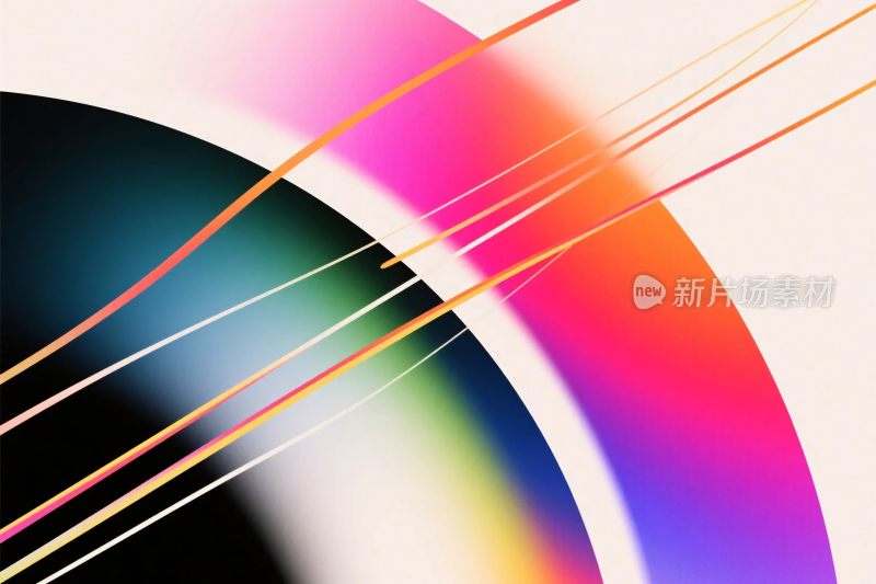 抽象渐变线条插画