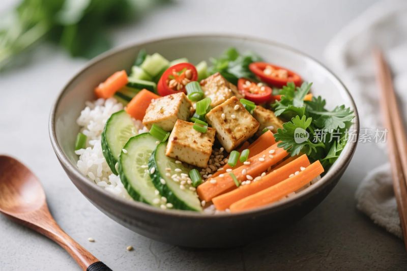 美味饭碗沙拉美食摄影