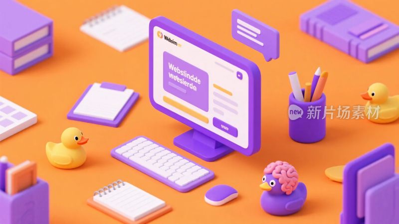 办公场景等距插画