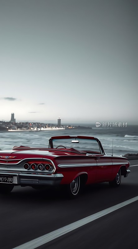 经典红车沿海公路