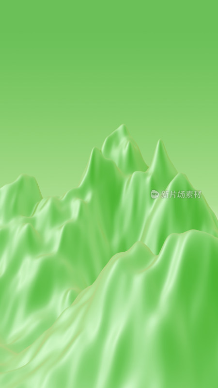 绿色3D概念渐变山峰氛围感背景