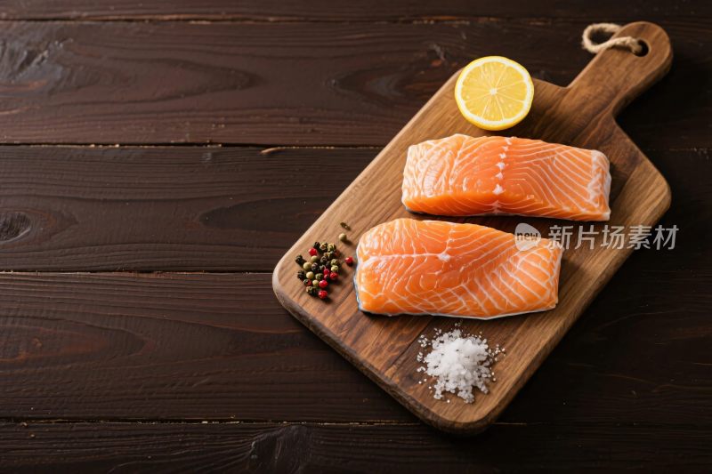 美味三文鱼食材展示