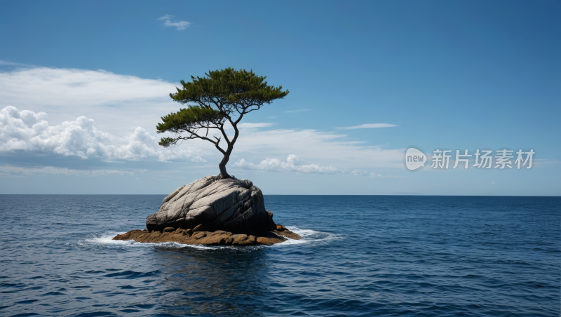 岩石上的一棵树高清风景图片