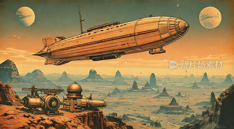 星际探险未来飞船与外星地貌