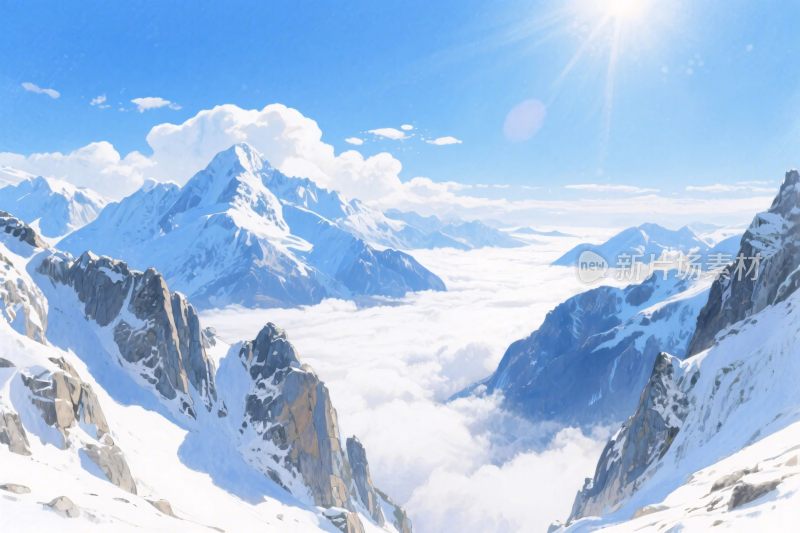 雪山云海风景图