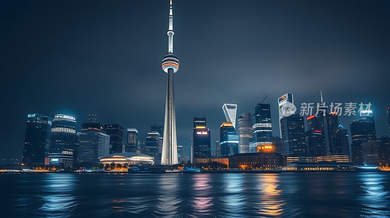 东方明珠与繁华都市夜景