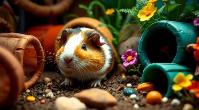 三色仓鼠探出头 三色仓鼠探出头