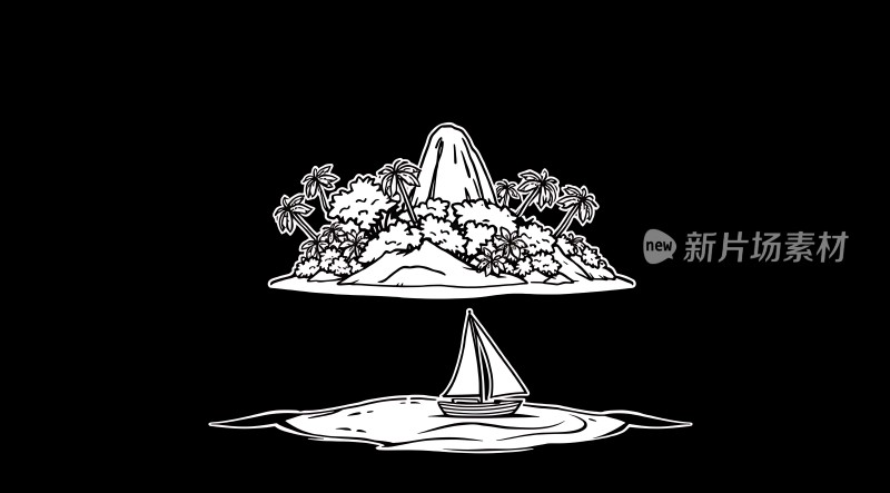 新片场素材孤岛帆影