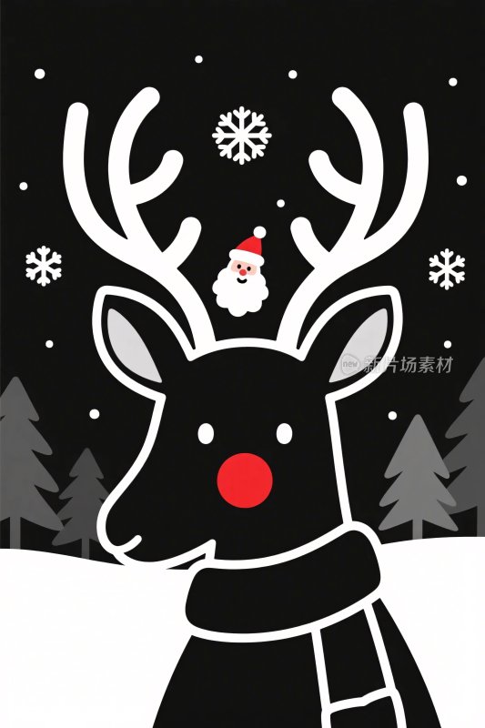 圣诞驯鹿插画