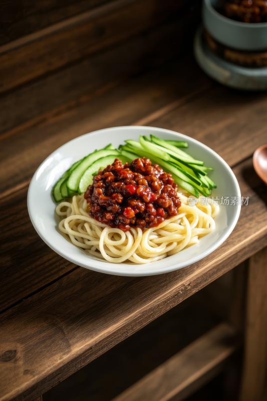 炸酱面中国传统经典美食中式家常美味食物