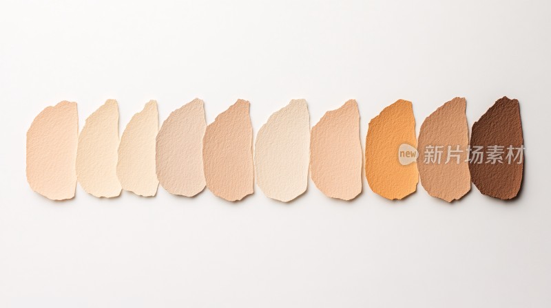 多样色调粉底液色板展示