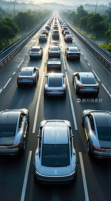 银色轿车高速行驶