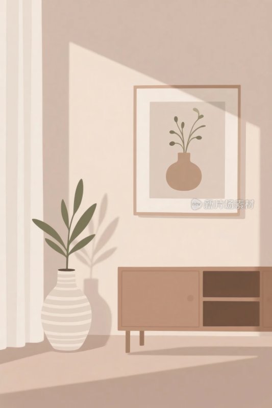 简约室内场景插画