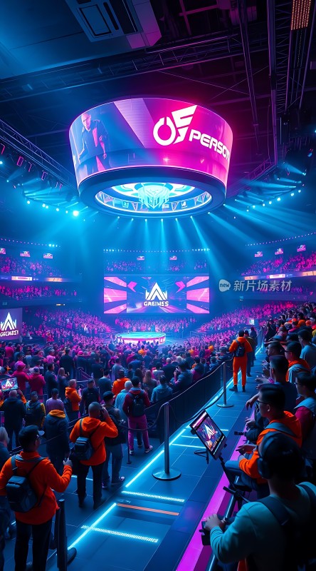 电竞盛宴万人狂欢舞台灯光璀璨观众热情高涨