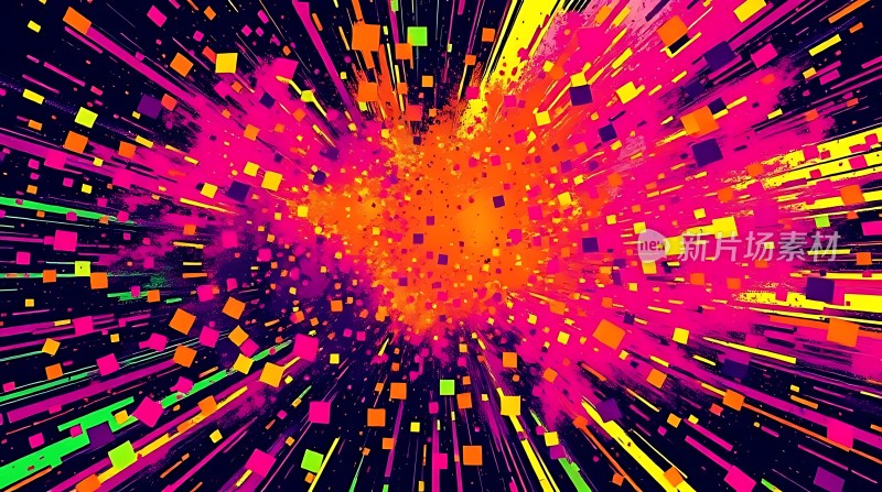 五彩斑斓的粒子爆炸