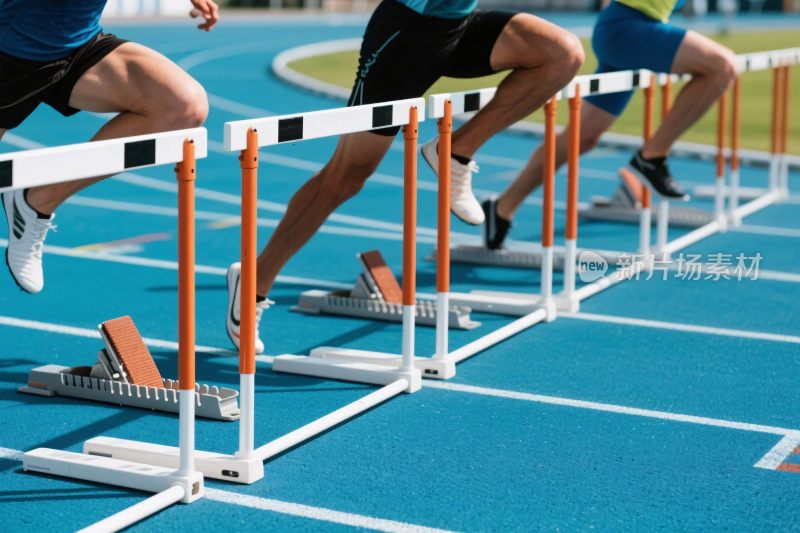 运动员跨栏比赛瞬间