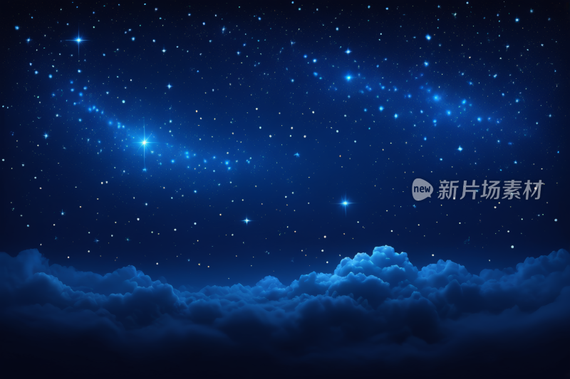 星空夜空云彩和星星高清背景图片