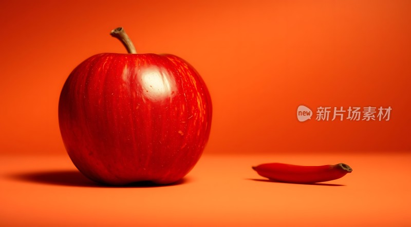 红苹果与红辣椒的视觉对比