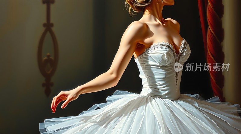 白色芭蕾舞裙优雅舞者