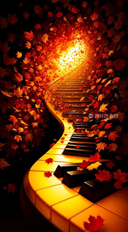 秋日琴键上的旋律