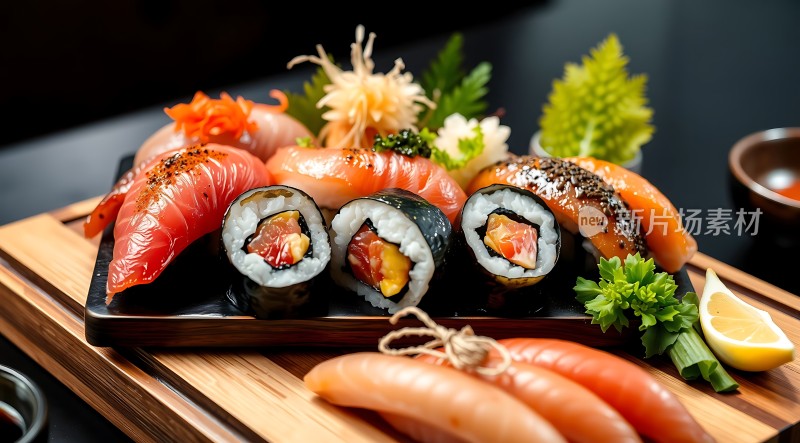 新鲜刺身拼盘美味寿司卷