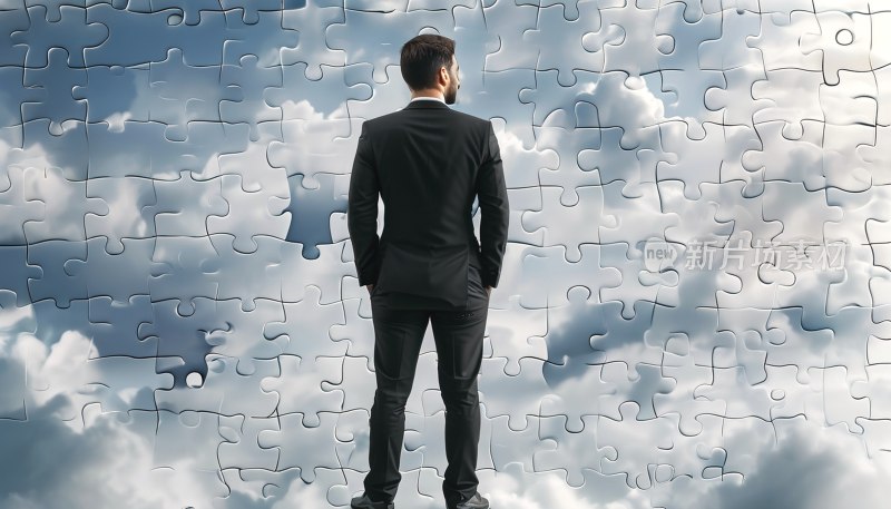 拼图云中男子