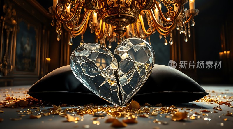 破碎的心形水晶吊坠