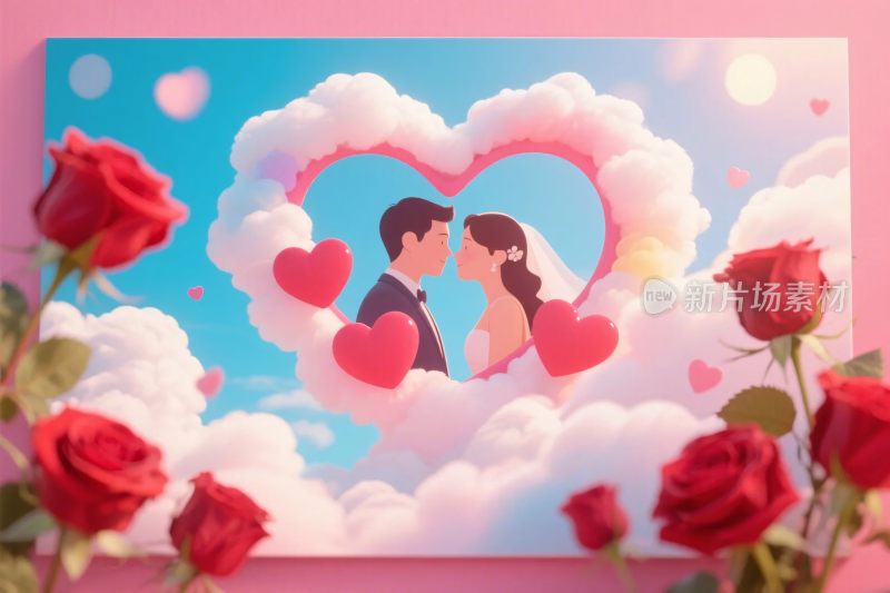 浪漫情侣爱心场景