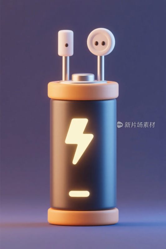 风格卡通电池插画