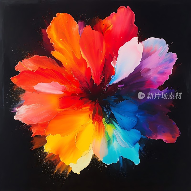 五彩斑斓的花朵绽放