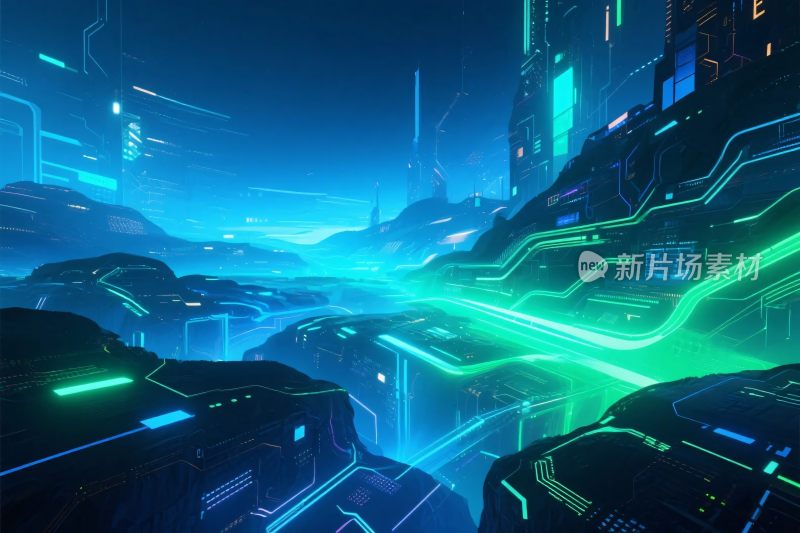 科幻未来城市插画