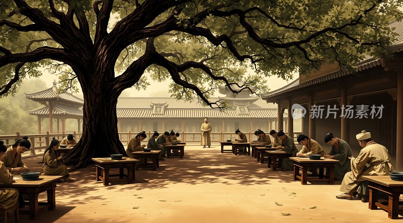 古树下的科举考场