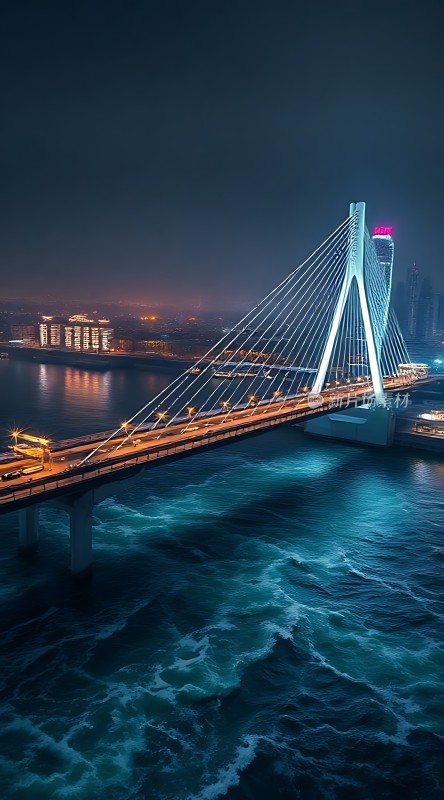 夜幕下的跨江大桥