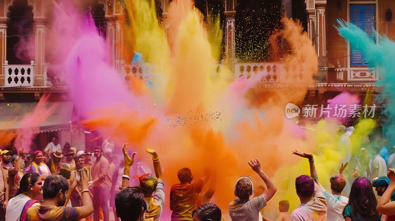 彩色粉末节欢乐与色彩的碰撞