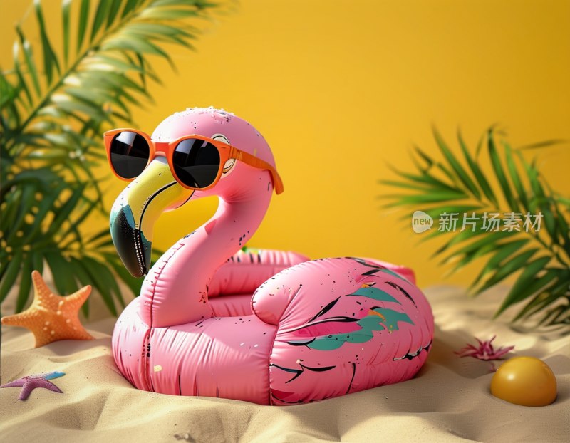 沙滩充气火烈鸟