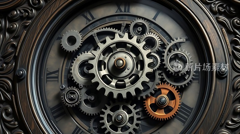 齿轮时钟机械之美