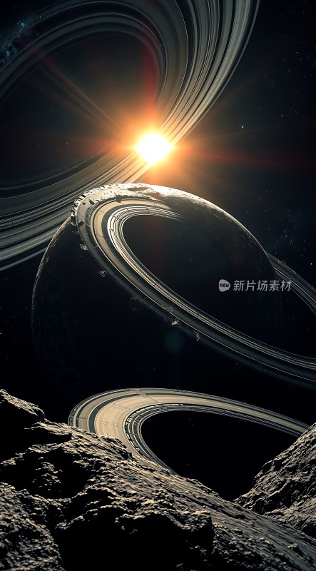 太阳系奇观土星环与陨石坑