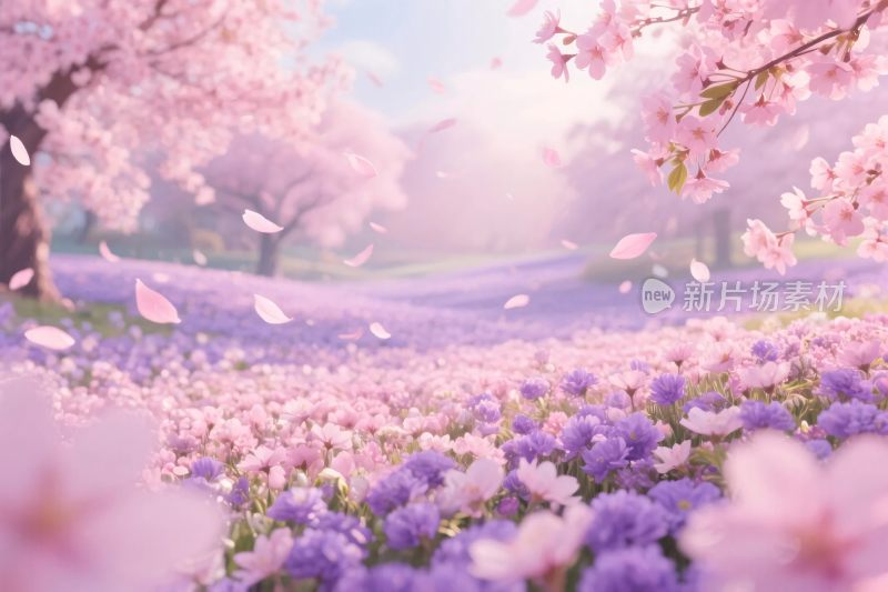 樱花花卉春日插画