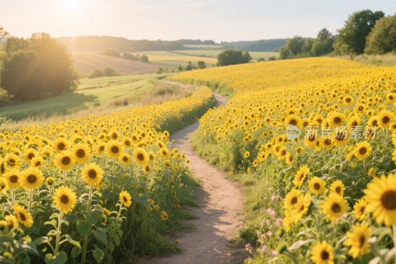 向日葵田园风景图