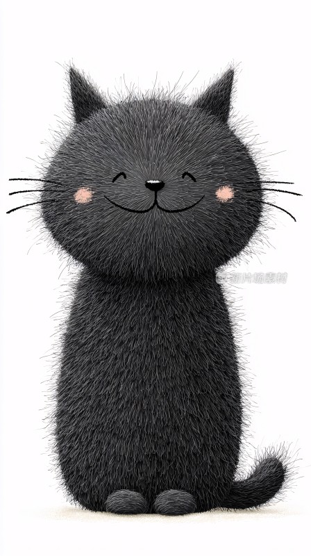 可爱的黑猫插画形象
