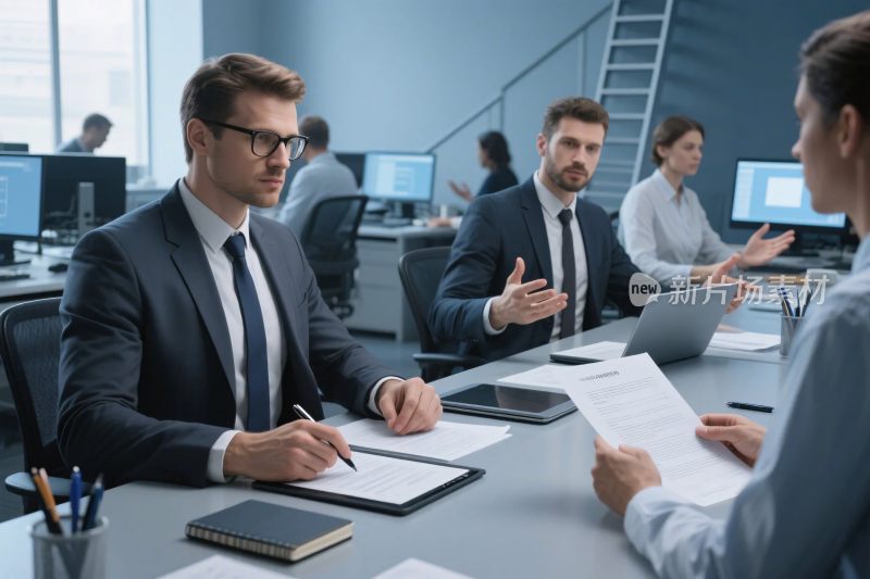 商务人士会议室交流场景