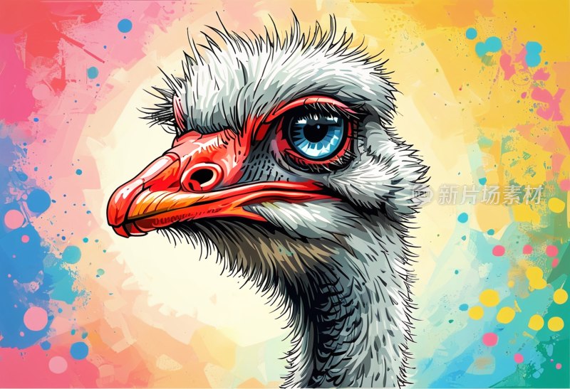 鸵鸟矢量艺术图