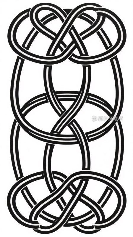 连续绳结线条图案
