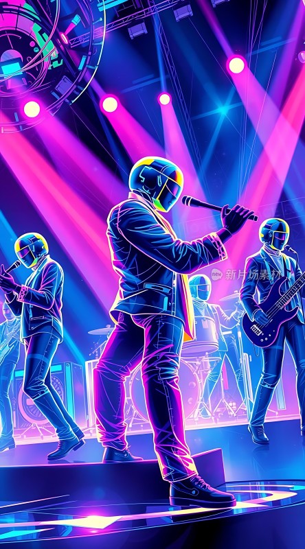 霓虹舞台上的音乐盛宴