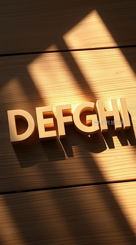 阳光下的木质字母艺术