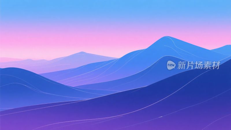 梦幻渐变色彩的山脉风景